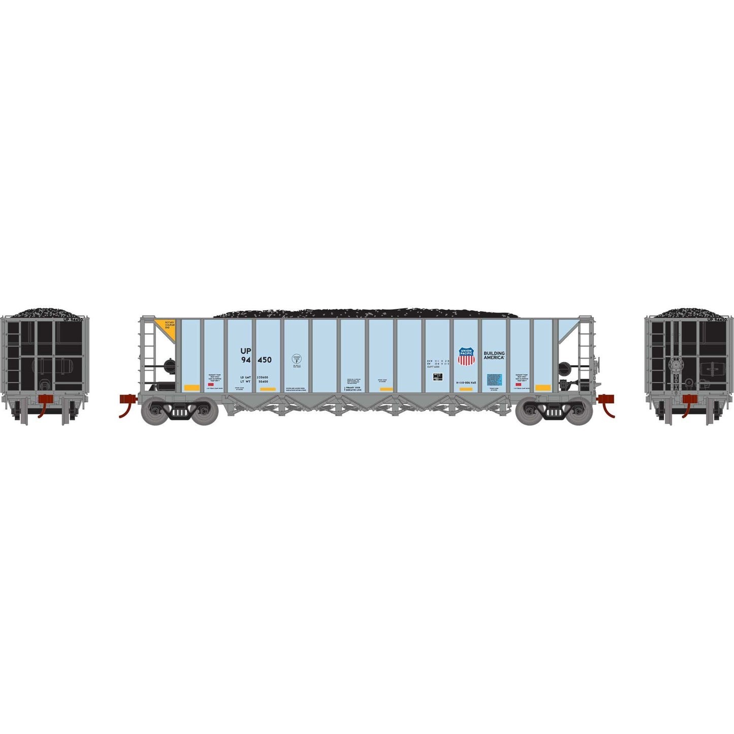 HO Ortner 5-Bay Rapid Discharge Hopper UP #94450 (ATH-1199)