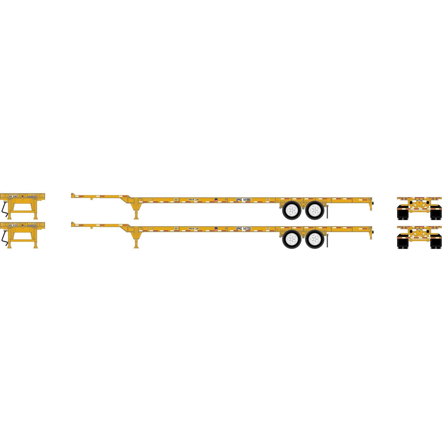 HO 53' Chassis Union Pacific UPHZ #141665 and #141733 (ATH-1222)