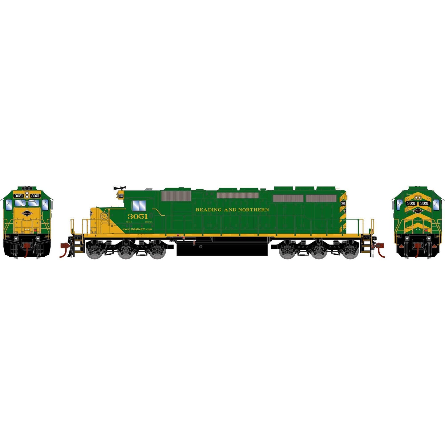 HO EMD SD40-2 Locomotive RBMN #3051 (ATH-1244)