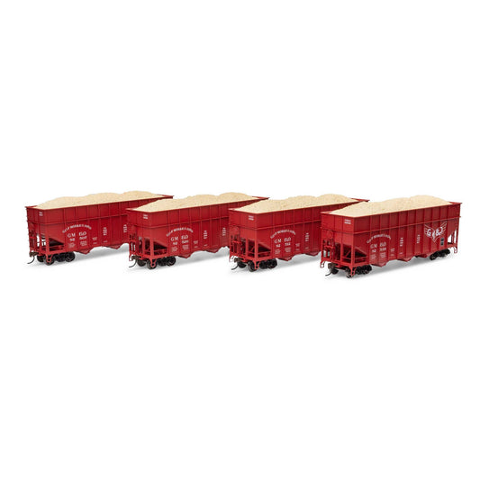HO 40' Wood Chip Hopper with Load 4-Pack (ATH-1290)