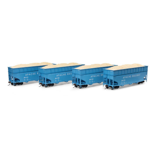 HO 40' Wood Chip Hopper with Load Plastic Model (ATH-1291)