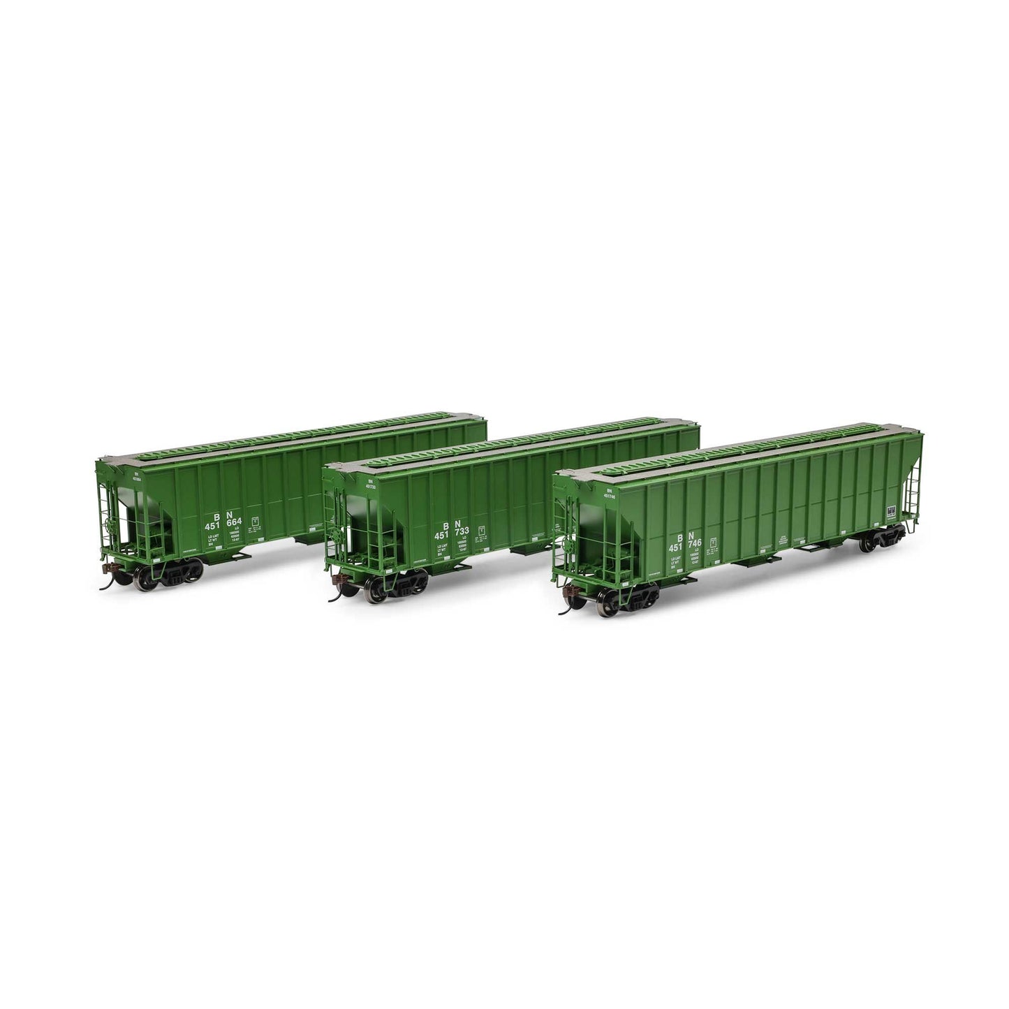 HO FMC 4700 Covered Hopper BN #451664 #451733 #451746 3-Pack (ATH-1317)