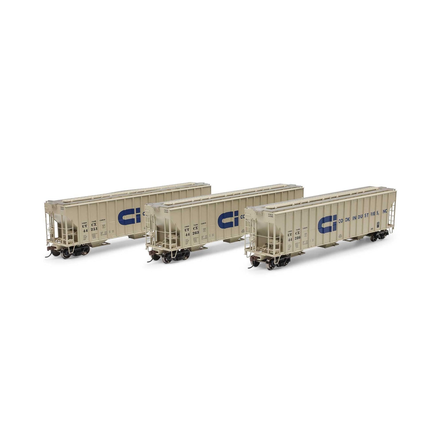HO FMC 4700 Covered Hopper UTCX #44251 #44263 #44286 3-Pack (ATH-1318)