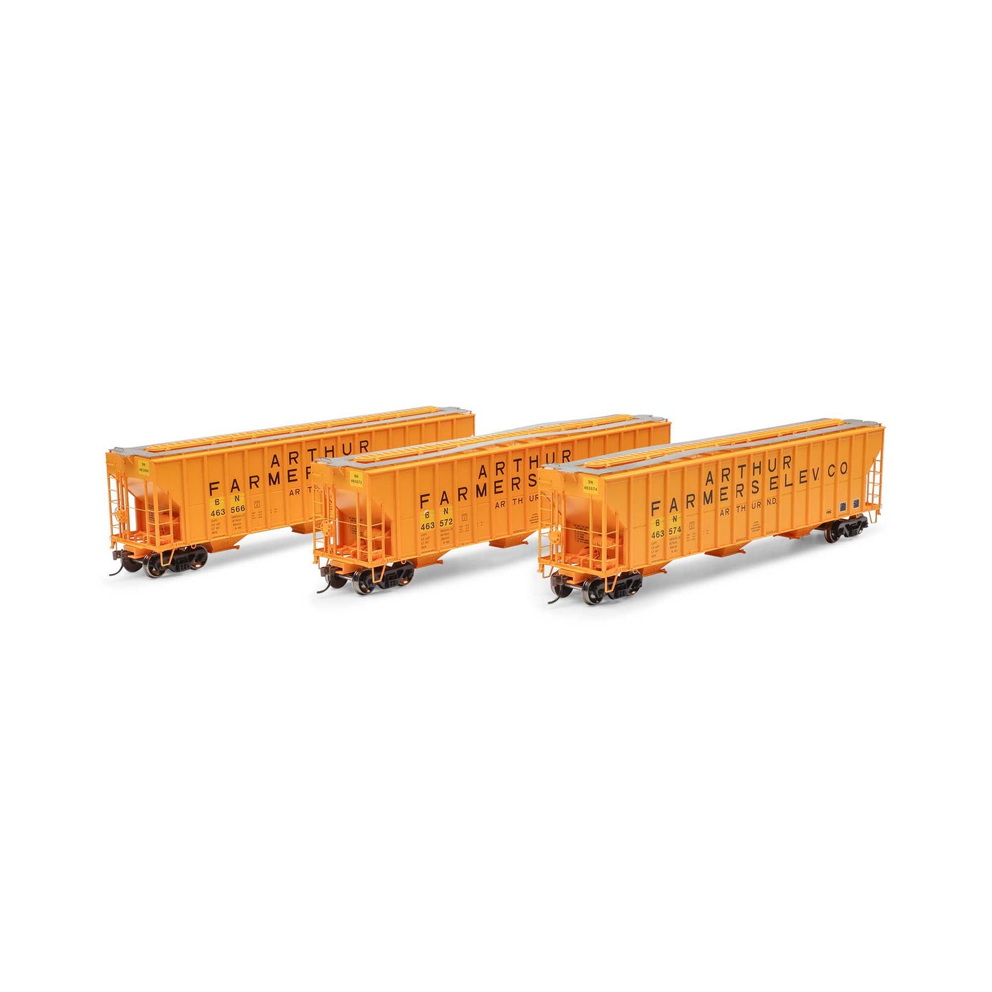 HO FMC 4700 Covered Hopper BN Ex-AFEX #463566 #463572 #463574 3-Pack (ATH-1323)
