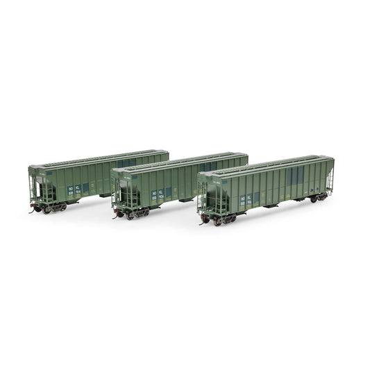 HO FMC 4700 Covered Hopper Primed For Grime 'Ex-CNW' 3-Pack (ATH-1328)