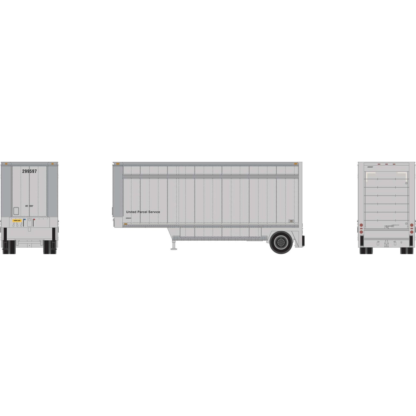 HO ATH 28' Parcel PUP Trailer UPS (ATH-1561)