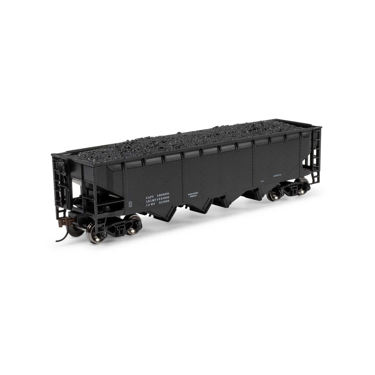 HO 40' 4-Bay Offset Hopper with Load - Data Only Black (ATH-1587)