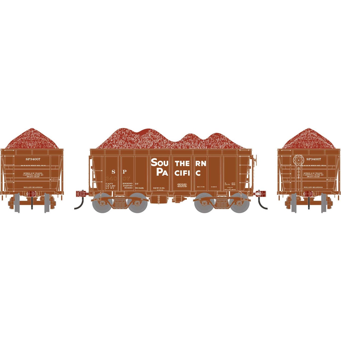 HO 26' PC&F Ore Car Tight-Bottom High Side with Load SP #34007 (ATH-1695)