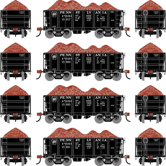 HO 26' PC&F Ore Car with Load PRR #15017/15069/15085/15091 (ATH-1706)