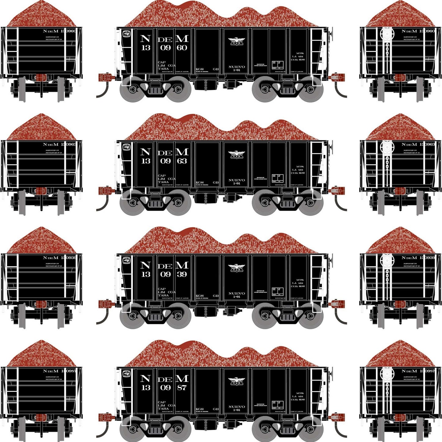 HO 26' PC&F Ore Car Tight-Bottom Low Side with Load (ATH-1708)