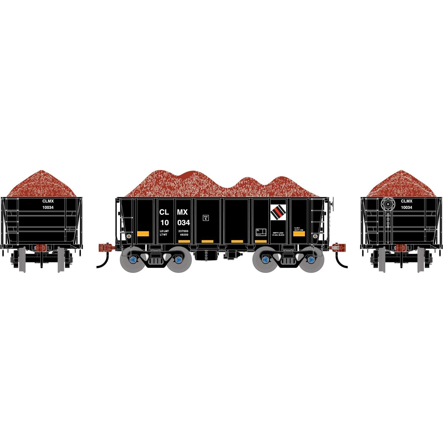HO 26' PC&F Ore Car Tight-Bottom Low Side with Load (ATH-1710)
