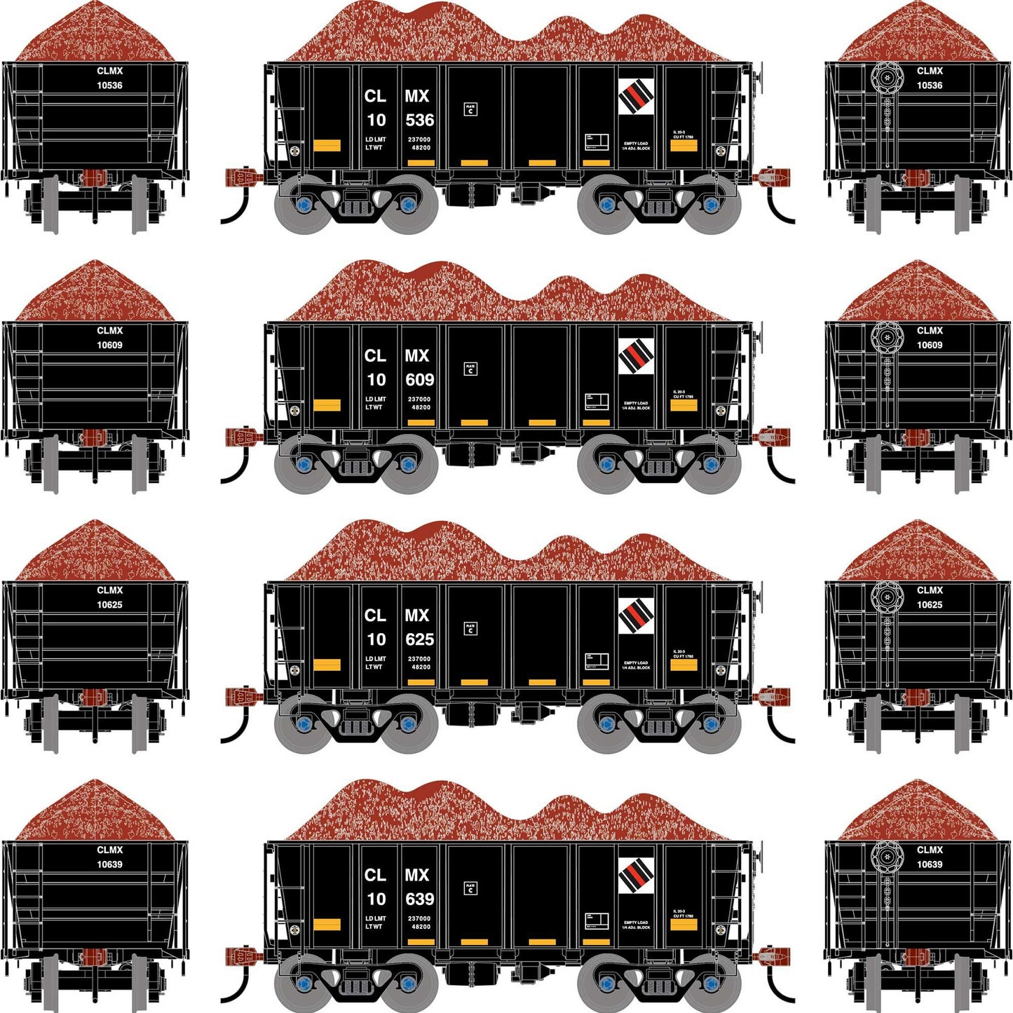 HO 26' PC&F Ore Car Tight-Bottom Low Side with Load (ATH-1712)