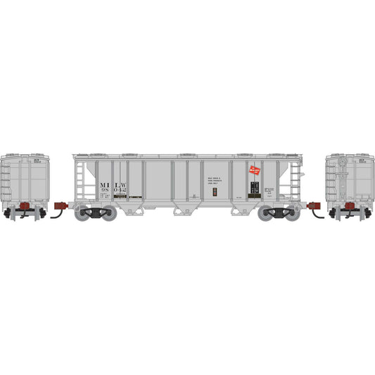 N PS-2 2893 3-Bay Covered Hopper, MILW Primed For Grime (ATH-1724)
