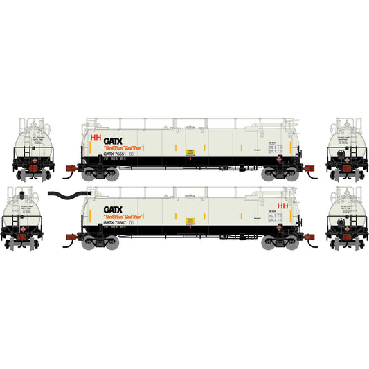 N TankTrain A/B GATX White/Black 75551/75567 (2) Tank Cars (ATH-1781)
