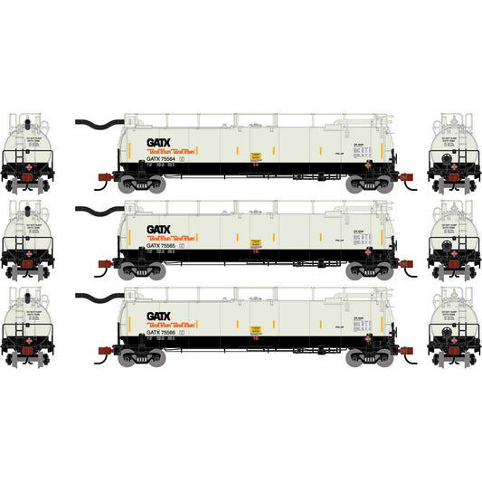 N TankTrain Intermediate GATX White/Black Models 75564 75565 75566 (ATH-1786)