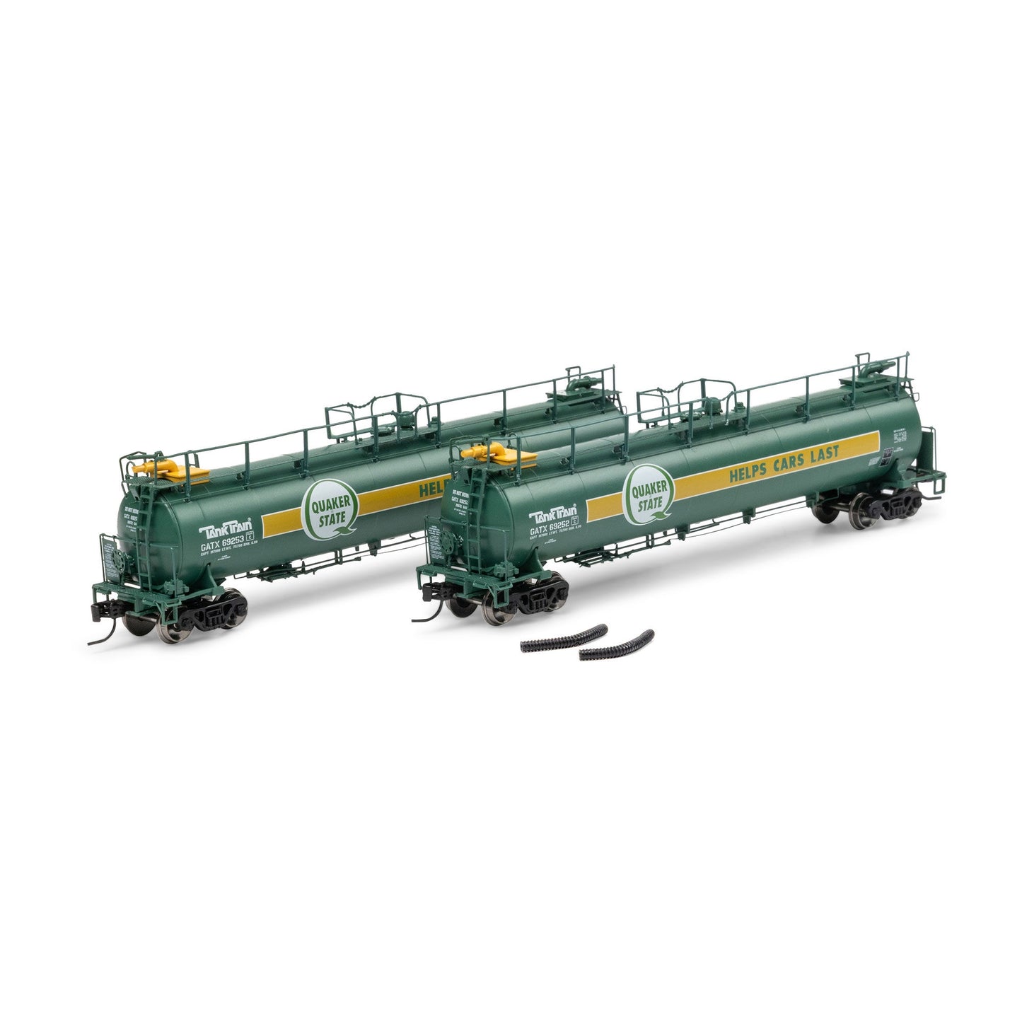 N TankTrain Intermediate GATX Quaker State Tank Cars (2) (ATH-1789)