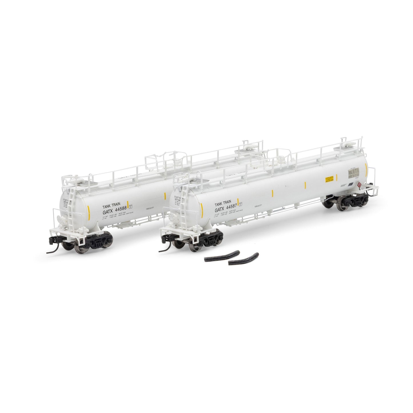 N TankTrain Intermediate GATX White #44587/44588 (ATH-1797)