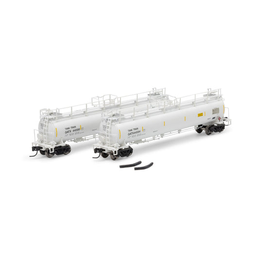 N TankTrain Intermediate GATX White #44594/#44599 Tank Car (ATH-1798)
