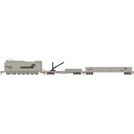 HO MOW Set with Fuel Oil Tank Car, Derrick Car, and Mill Gondola (ATH-1818)