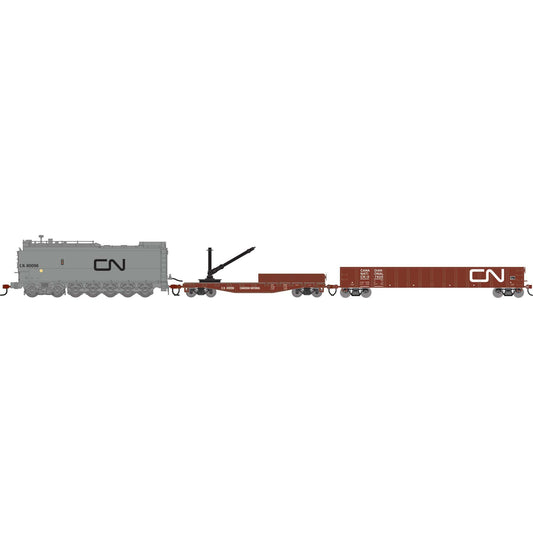 HO MOW Set with CN Fuel Oil Tank Car, Derrick Car, 52' Mill Gondola (ATH-1819)