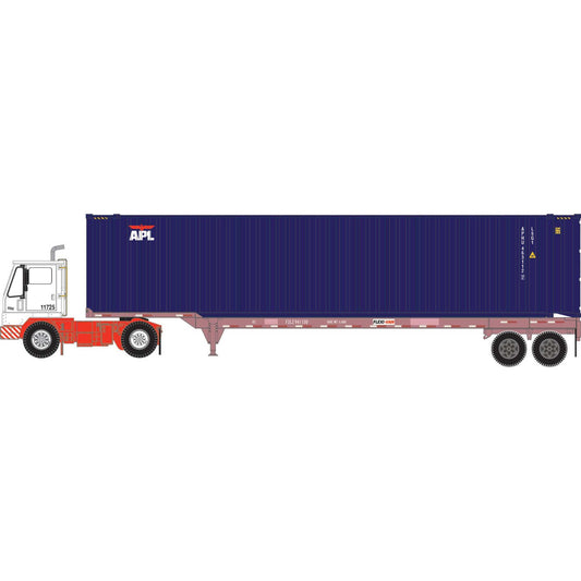 HO APHU Set with 45' Container, Chassis, and Yard Tractor (ATH-1824)