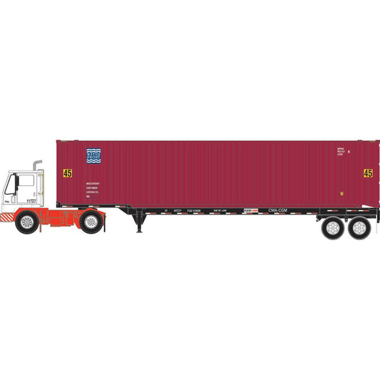 HO WFHU Set with 45' Container and Yard Tractor (ATH-1827)