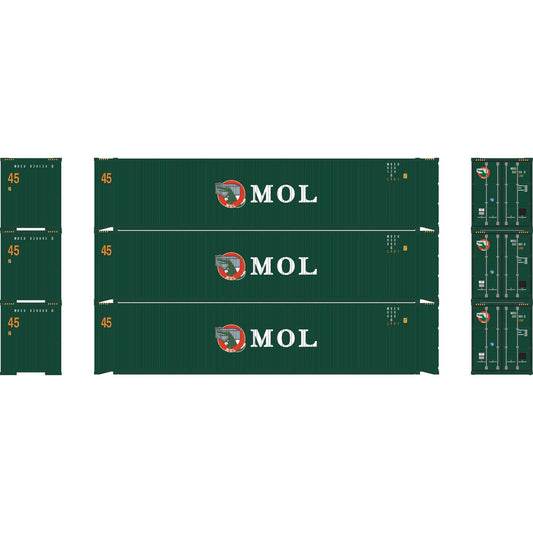 HO 45' Containers MOEU #030080 #030095 #030124 (ATH-1829)