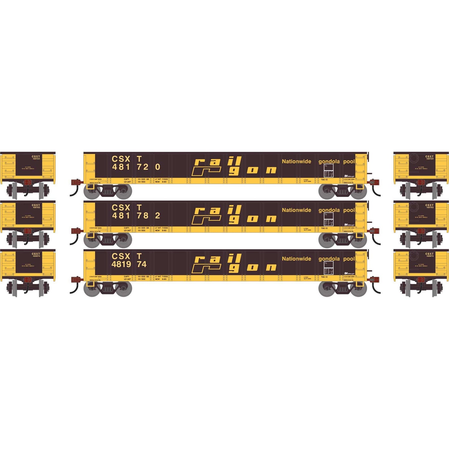 HO 52' Mill Gondola, CSXT #481720/481782/481974 Plastic Model (ATH-1861)