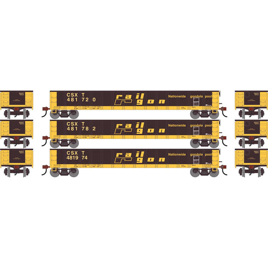 HO 52' Mill Gondola, CSXT #481720/481782/481974 Plastic Model (ATH-1861)