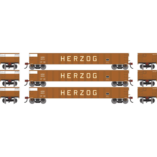 HO 52' Mill Gondola HZGX #3914/3920/3922 (ATH-1864)