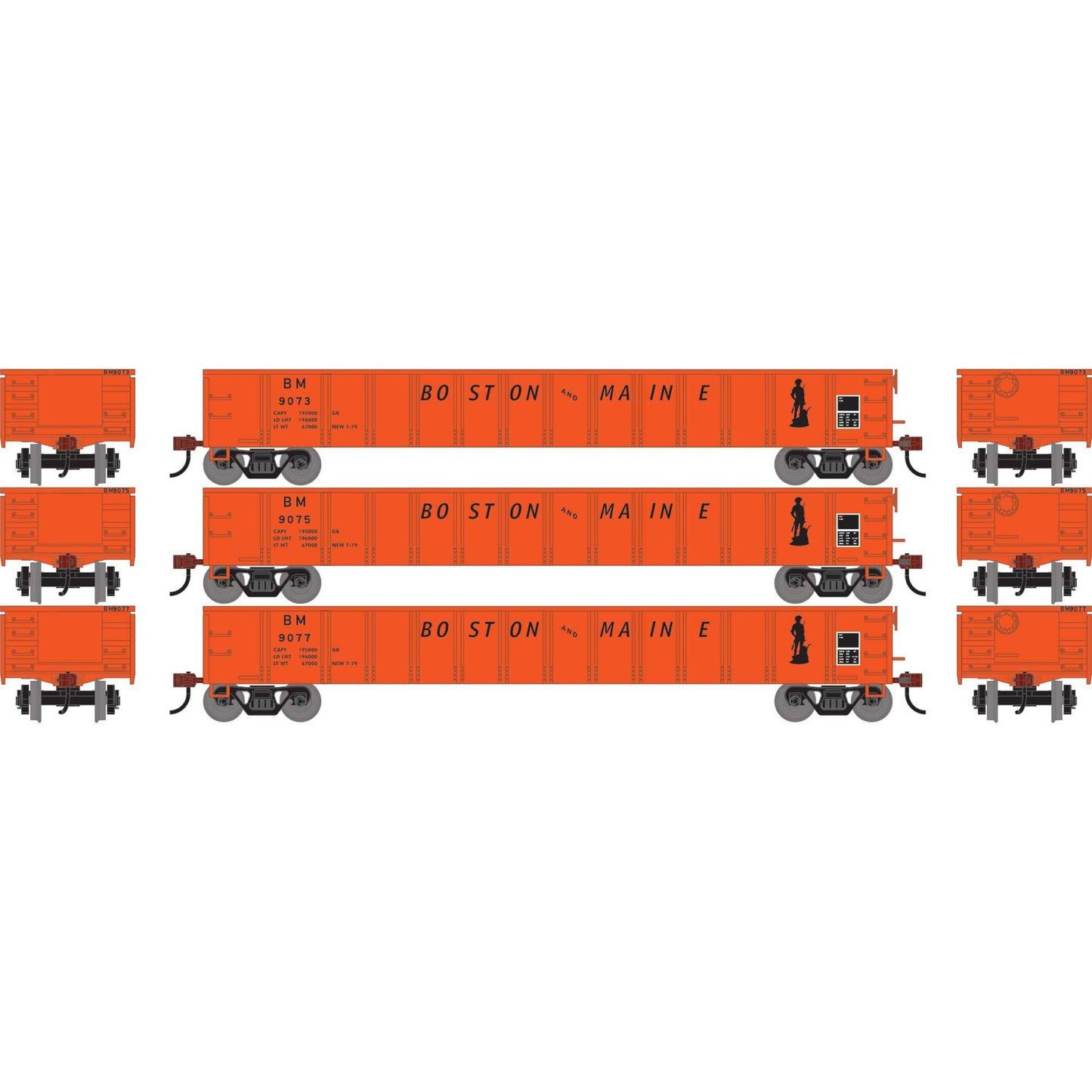HO 52' Mill Gondola BM #9073/9075/9077 (ATH-1870)
