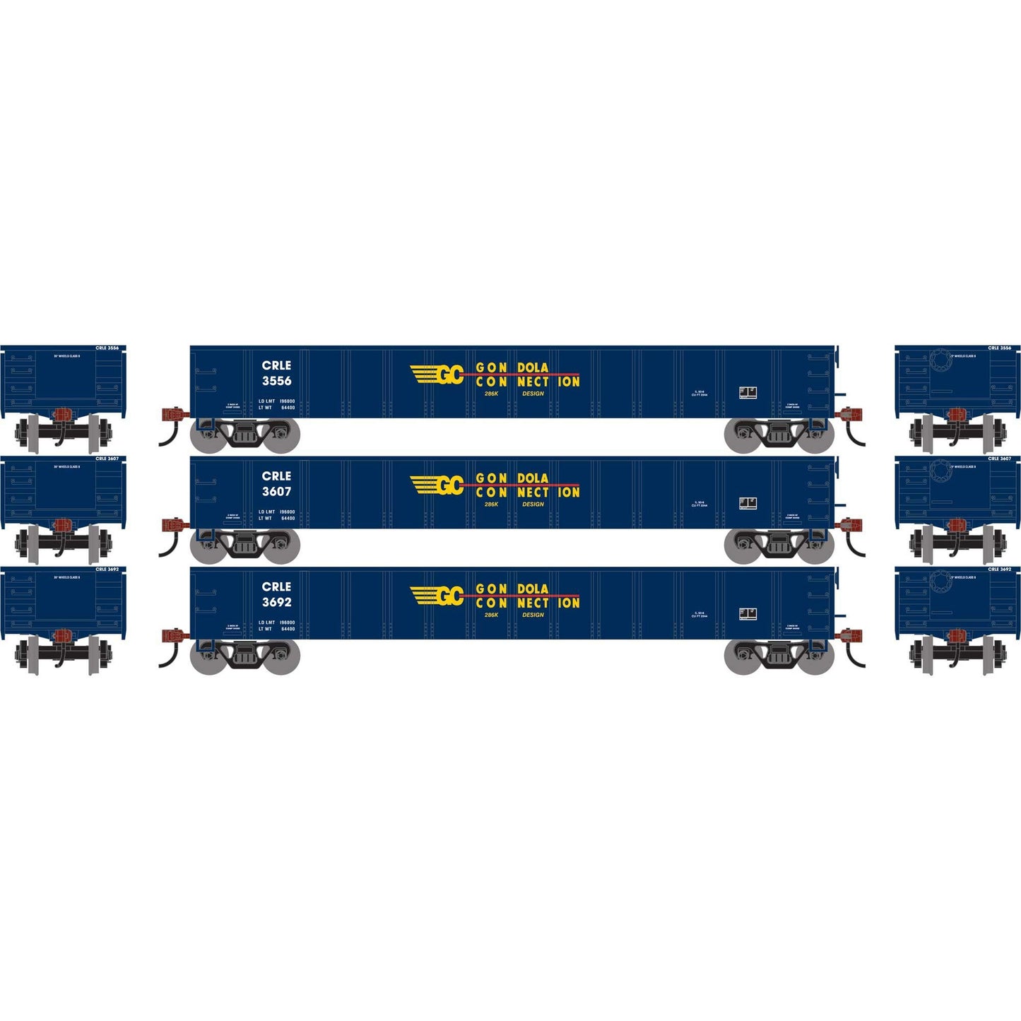 HO 52' Mill Gondola CRLE #3556/3607/3692 (ATH-1873)
