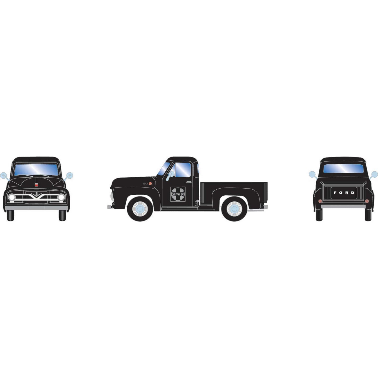 HO 1955 Ford F-100 Pickup Truck ATSF (ATH-1877)