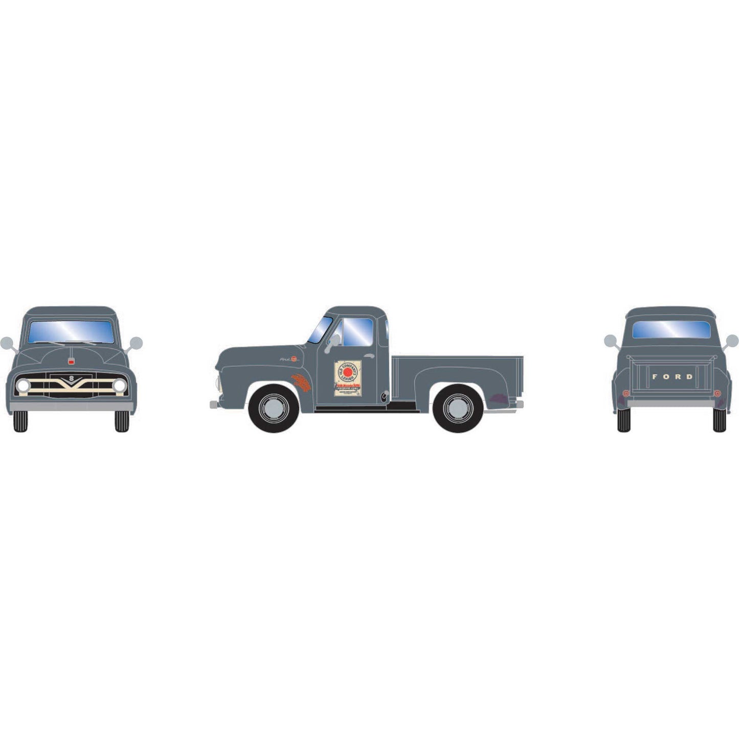HO 1955 Ford F-100 Pickup Truck Primed For Grime (ATH-1884)