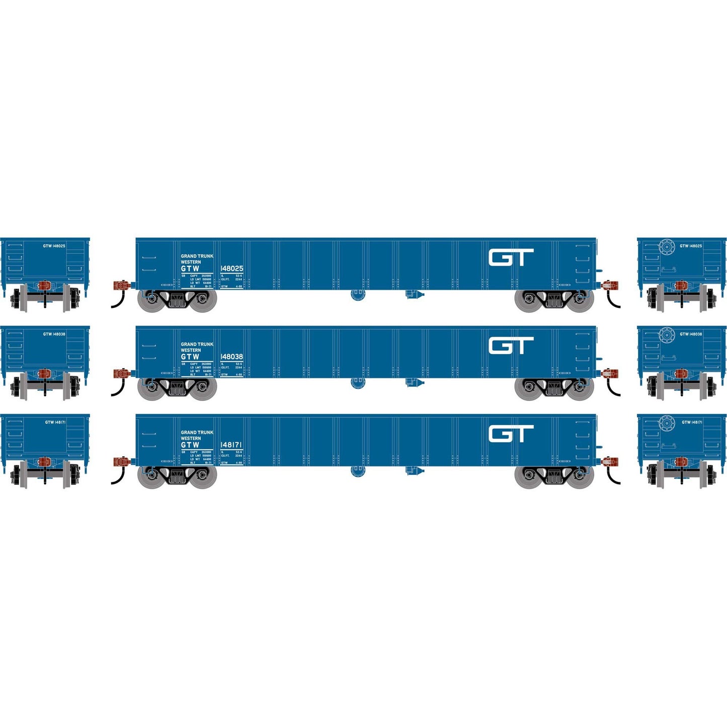 HO 52' Mill Gondola GTW #148025/148038/148171 (ATH-1989)