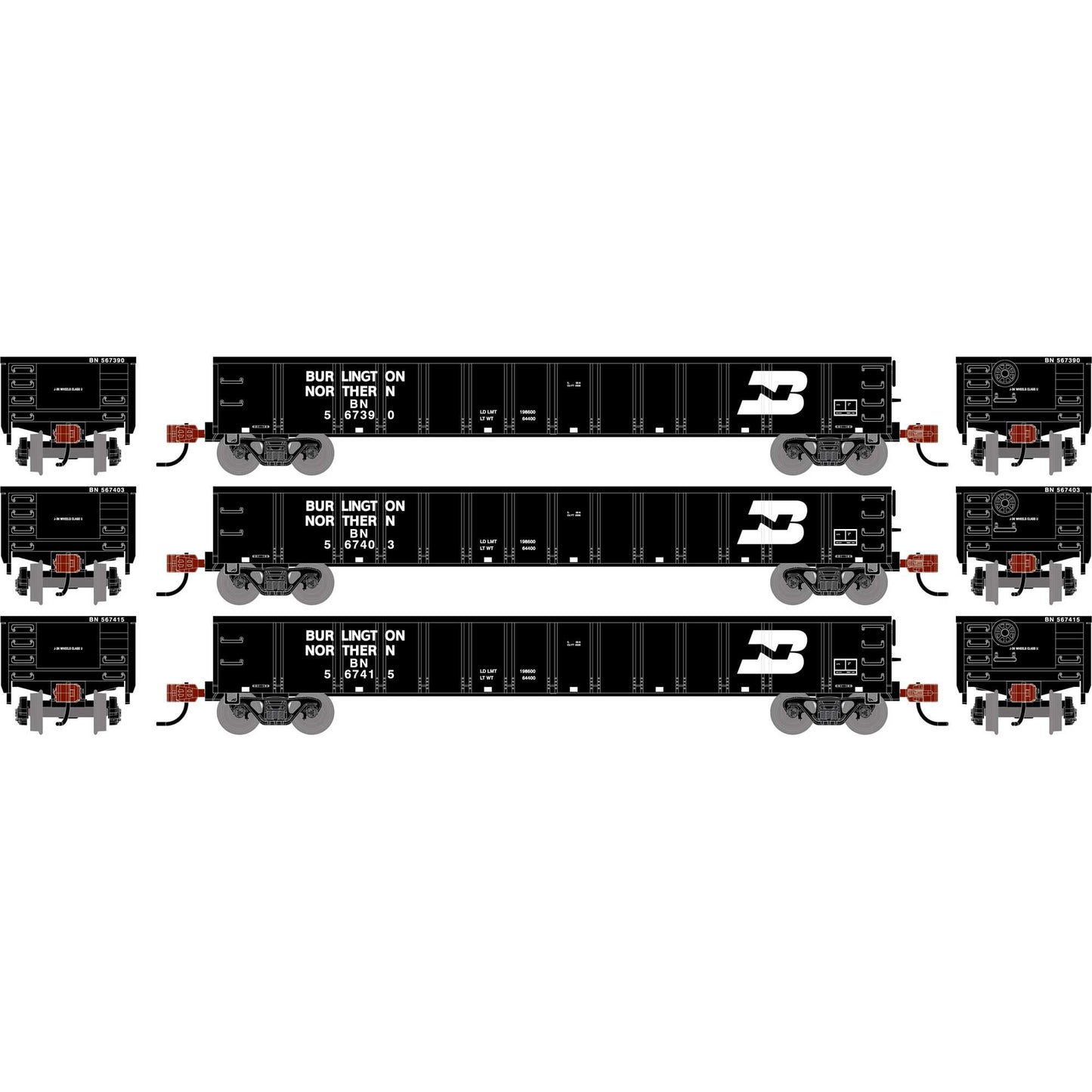 N 52' Mill Gondola BN 567390/567403/567415 Plastic Model (ATH-2022)