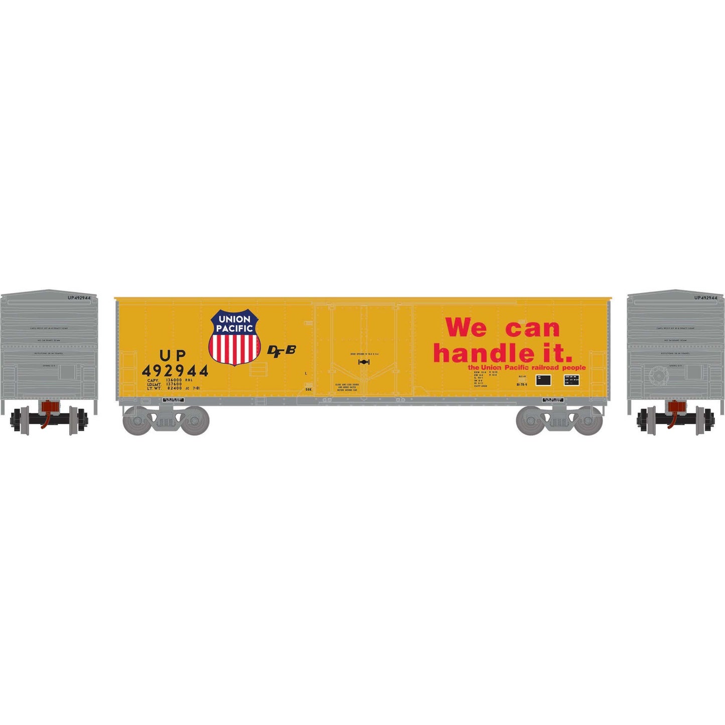 HO 50' Youngstown Plug Door Box Car UP #492944 (ATH-2053)