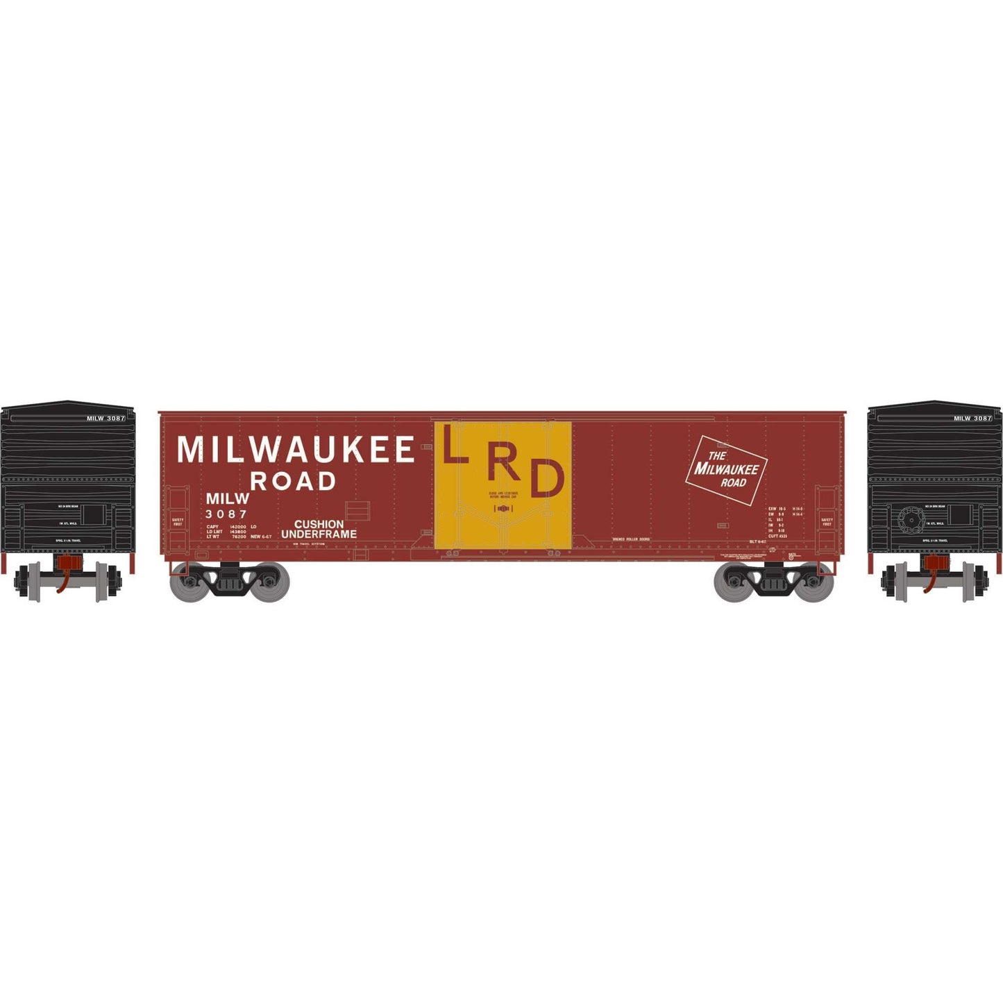 HO 50' Youngstown Plug Door Box Car MILW #3087 (ATH-2060)