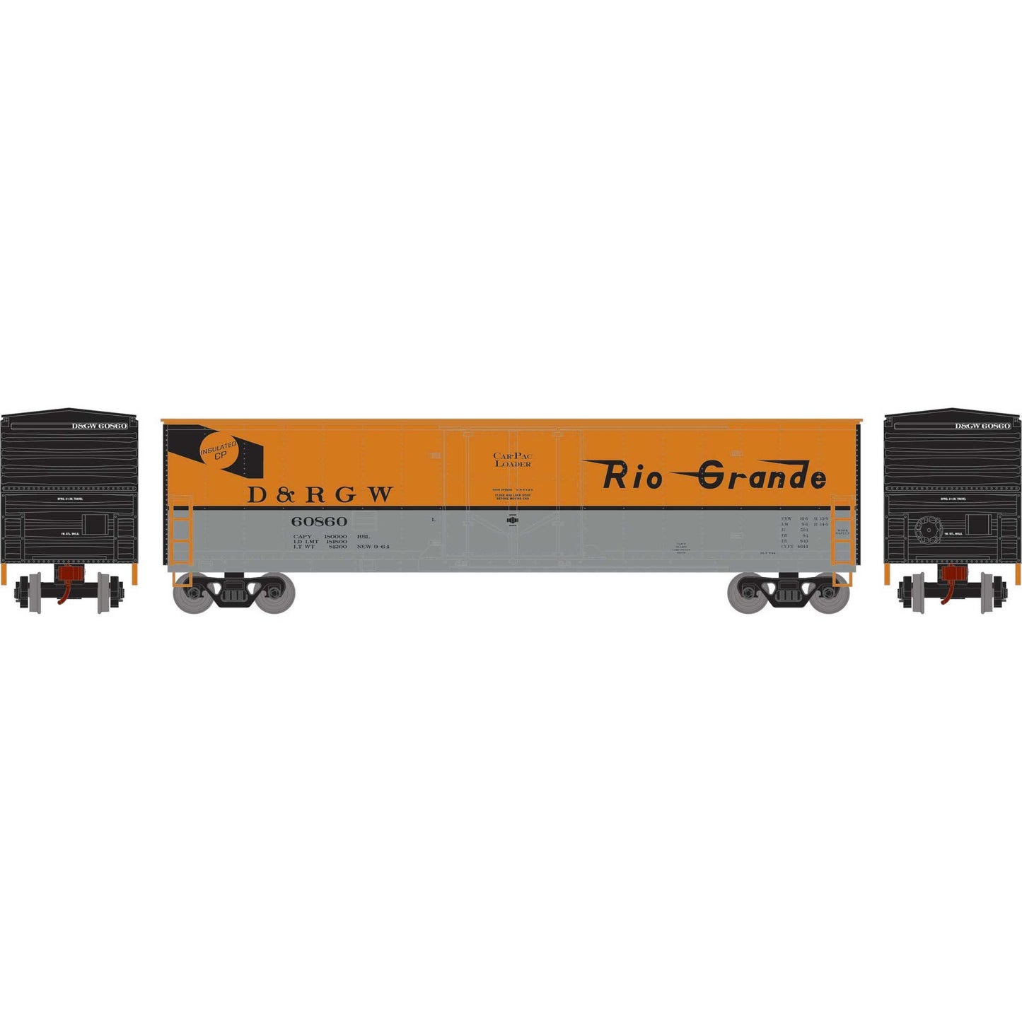 HO 50' Youngstown Plug Door Box Car DRGW #60860 (ATH-2063)