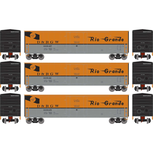 HO 50' Youngstown Plug Door Box Car DRGW #60835/60841/60847 (ATH-2064)