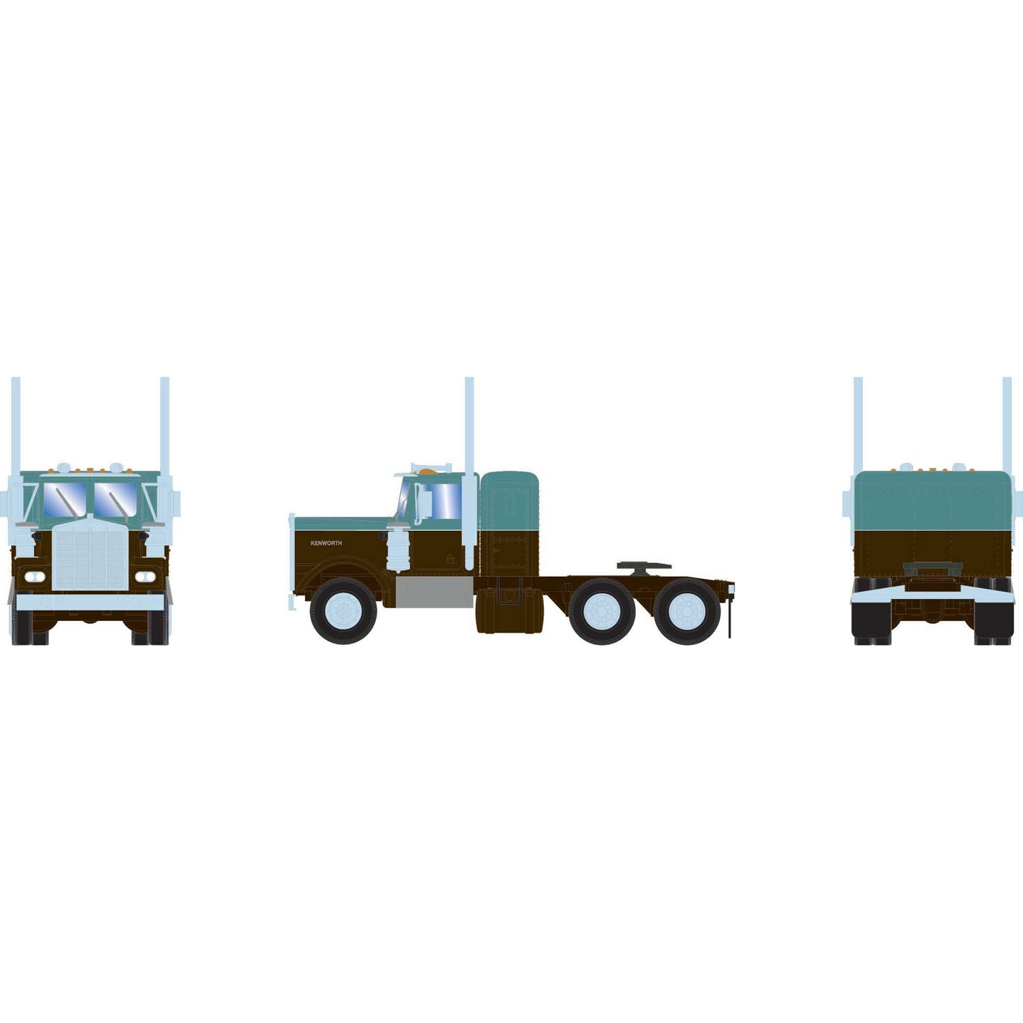 HO KW Tractor Metallic Teal & Black Model (ATH-2088)