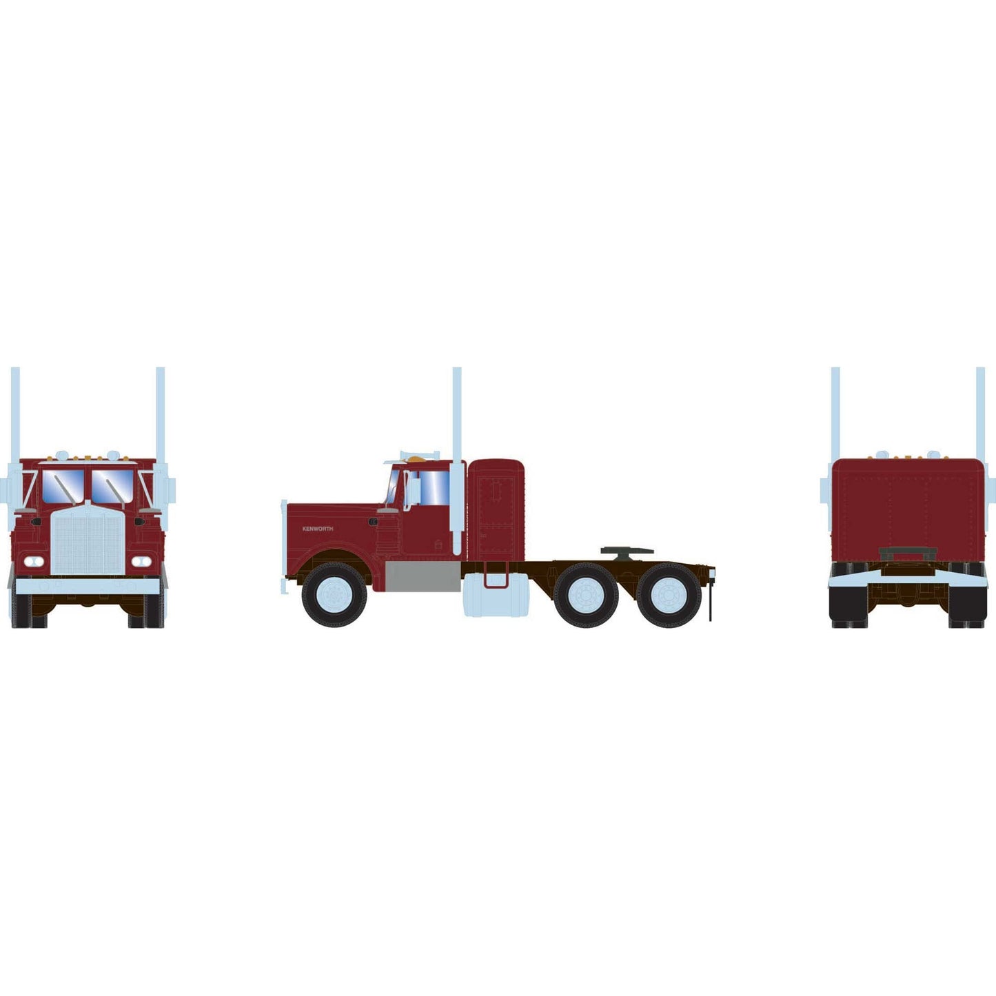 HO KW Tractor Metallic Red No Road Number (ATH-2090)