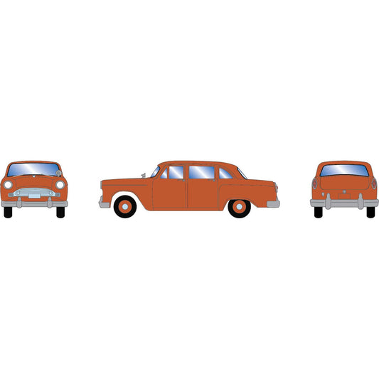 HO 1950's Sedan Taxi Car in Metallic Orange (ATH-2224)