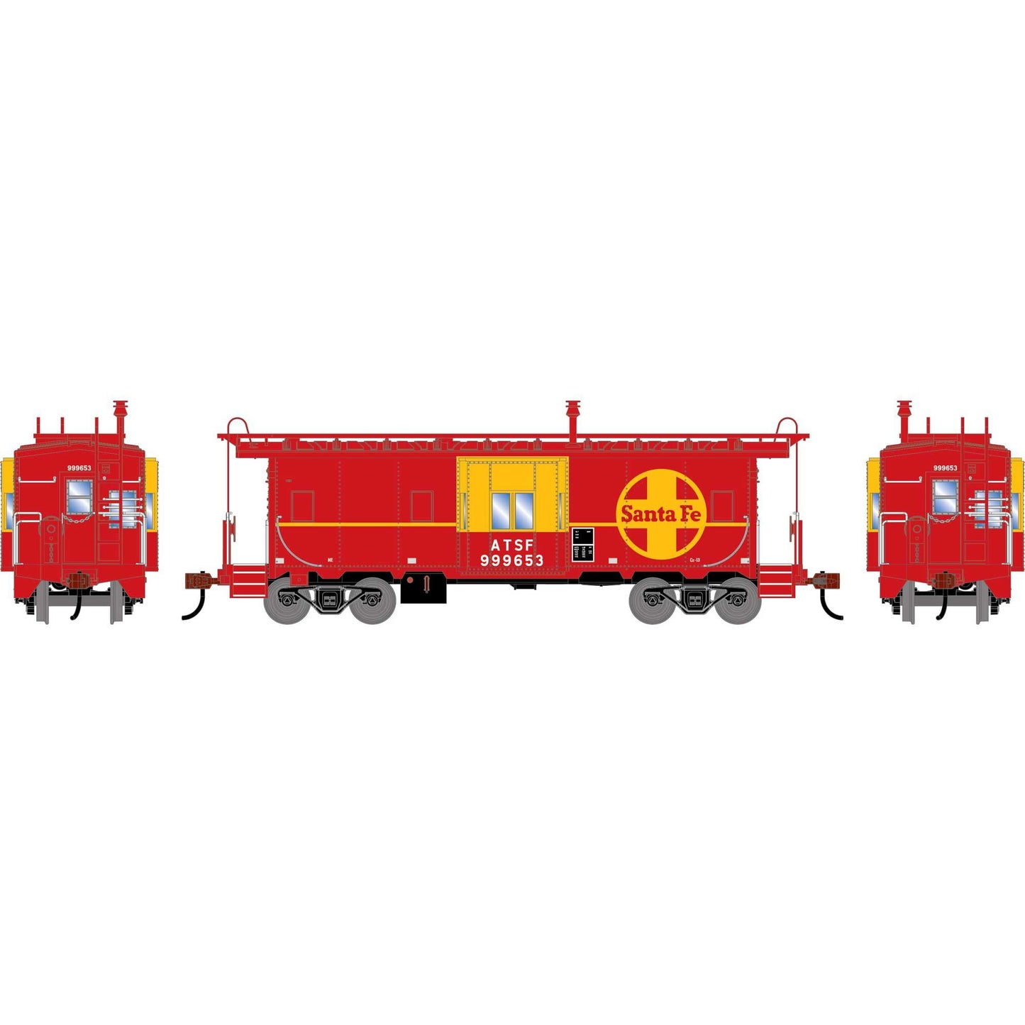 HO ATH Bay Window Caboose ATSF #999653 (ATH-2249)