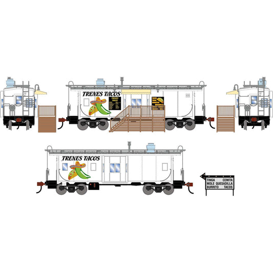 HO Bay Window Concession Caboose Trenes Tacos (ATH-2261)