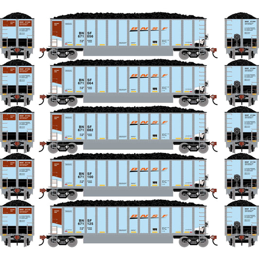 N ATH Bethgon Coalporter with Coal Load BNSF (5) Models (ATH-2305)