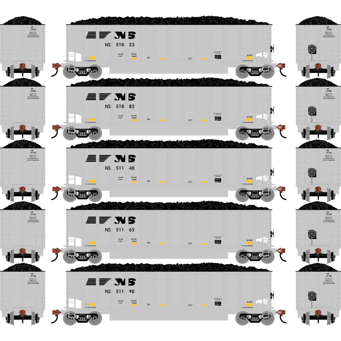 N ATH Bethgon Coalporter with Coal Load NS #51023/51082/51140/51165/51190 (ATH-2312)