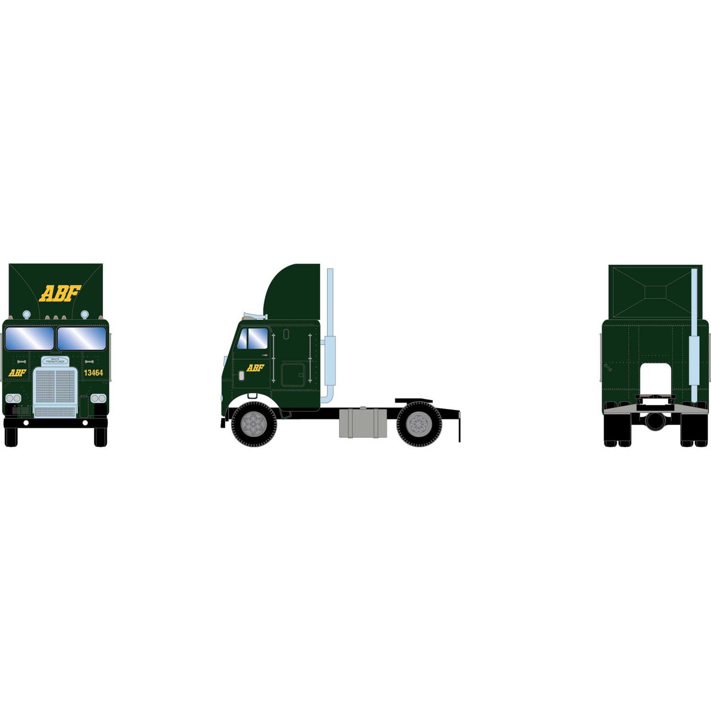 HO Freightliner Single-Axle Tractor ABF #13464 (ATH-2445)