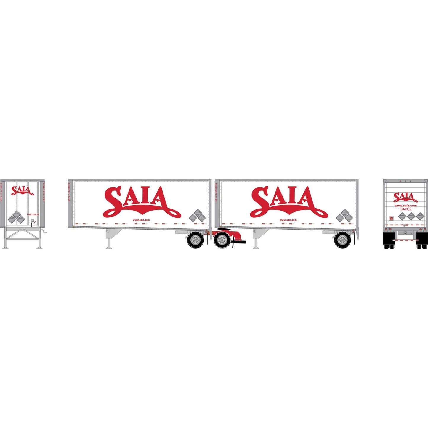 HO ATH 28' Wedge Trailers with Dolly (ATH-2456)