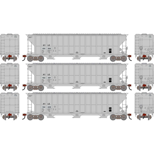 HO ATH FMC 4700 Covered Hopper Primed For Grime 3-Pack (ATH-2493)